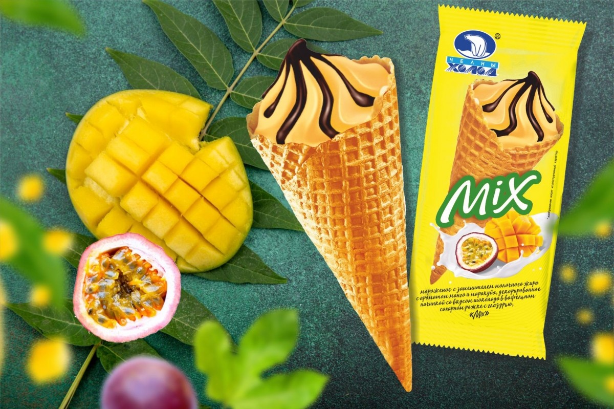 мороженое "MIX" с ароматом манго и маракуйя